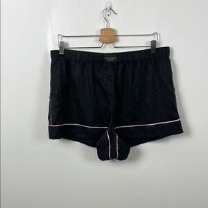 Victoria's Secret Soft Satin Women's XL Black Pink Trim Lounge Sleepware Shorts
